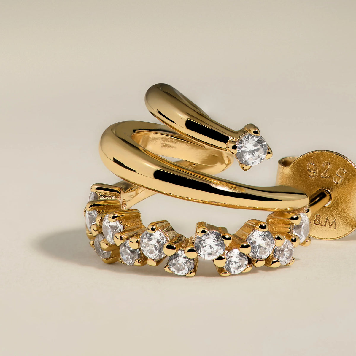 Illusion Spiral Huggies in Gold