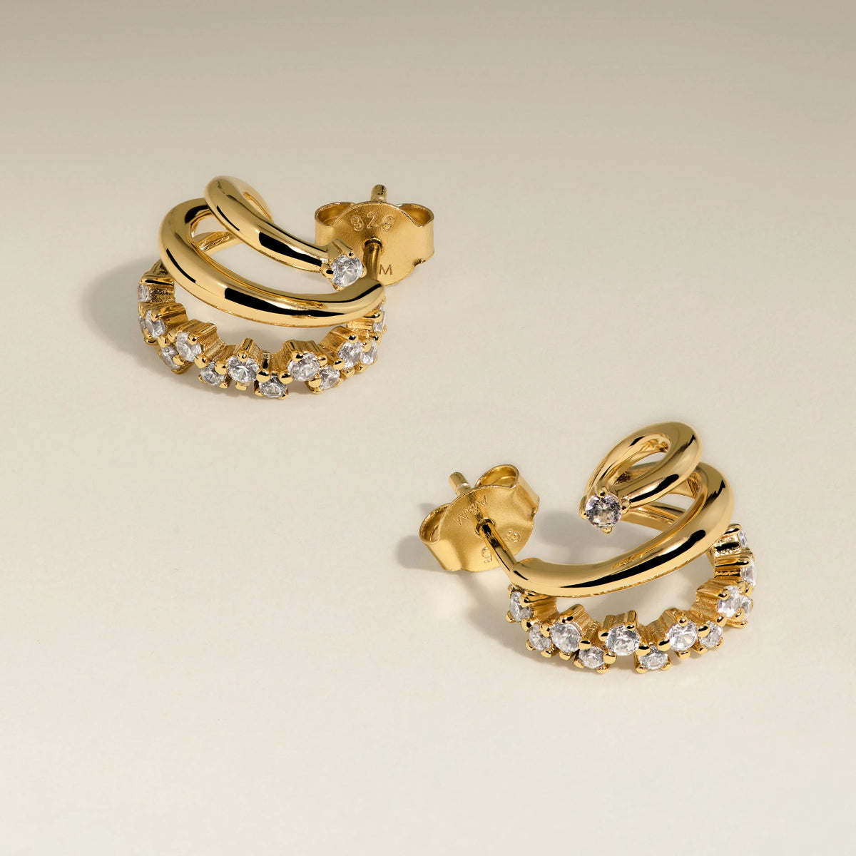 Illusion Spiral Huggies in Gold