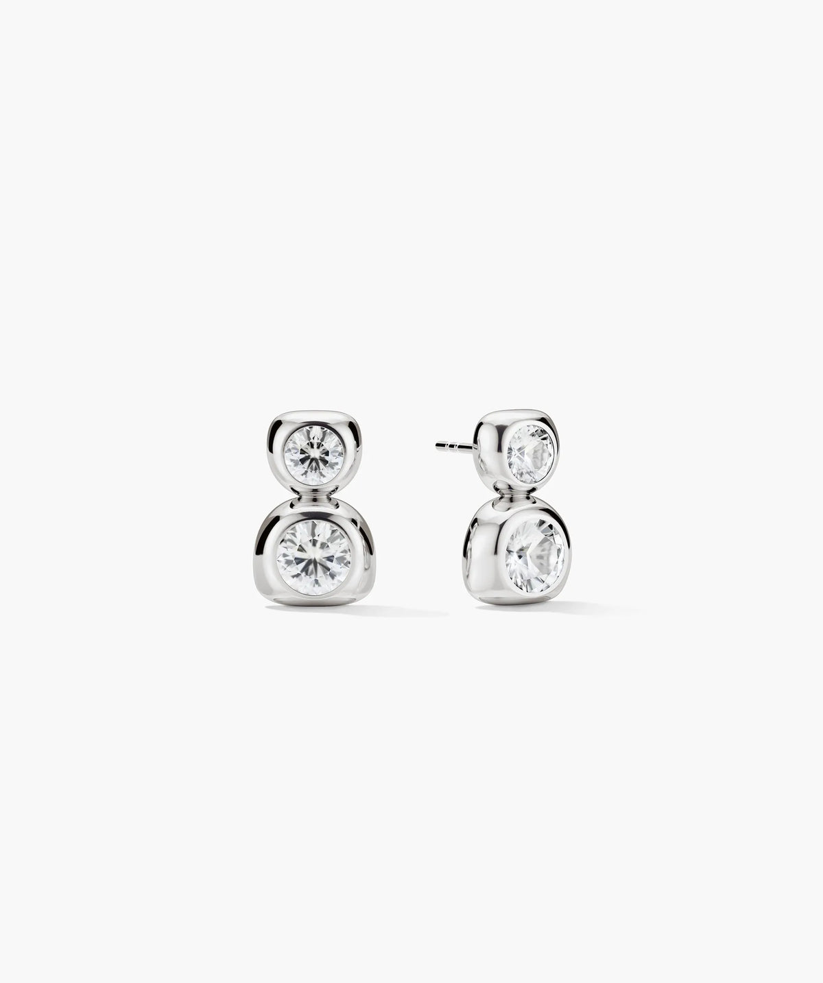 Inès Drop Stud Earrings Lab Grown Sapphire