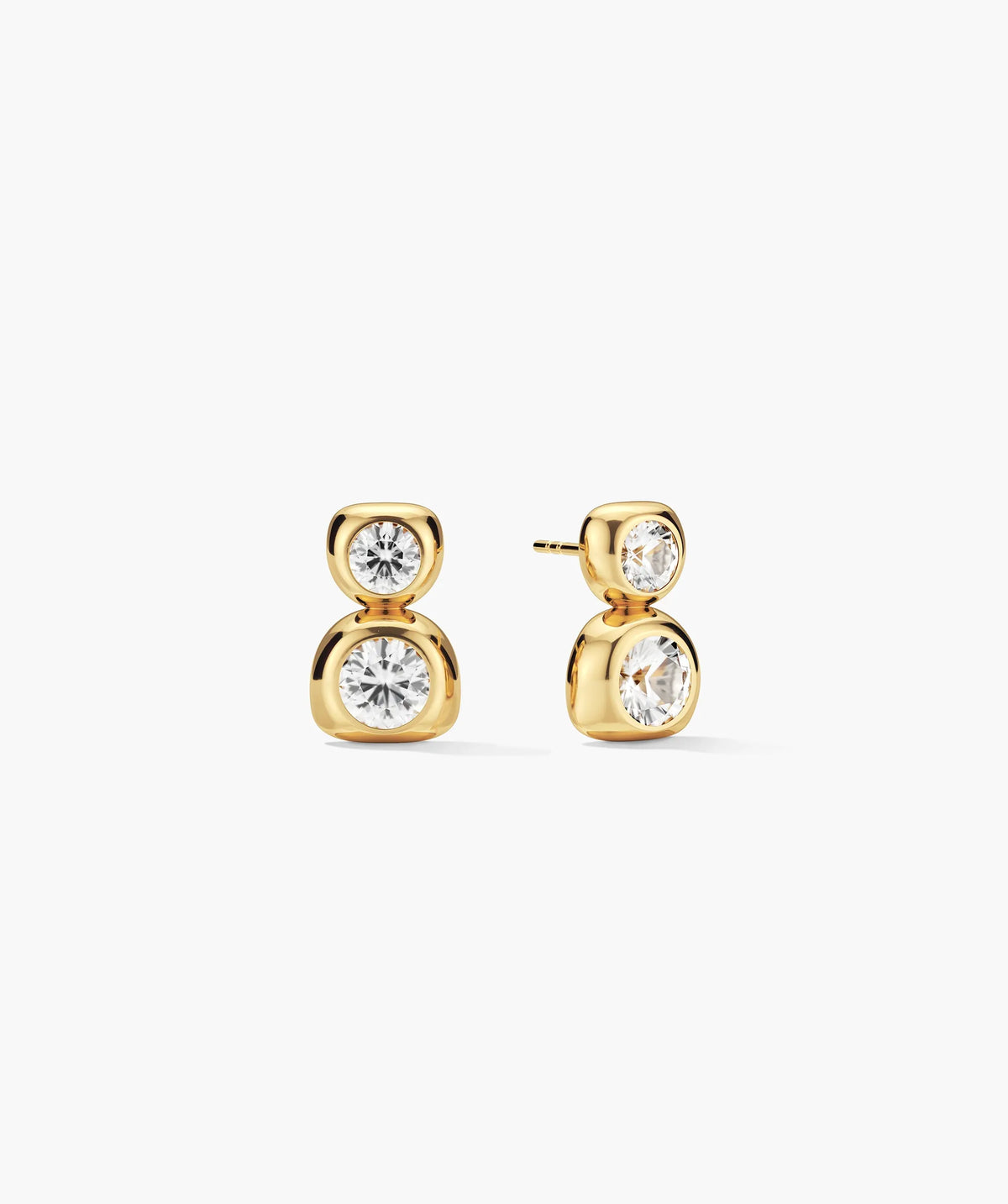 Inès Drop Stud Earrings Lab Grown Sapphire