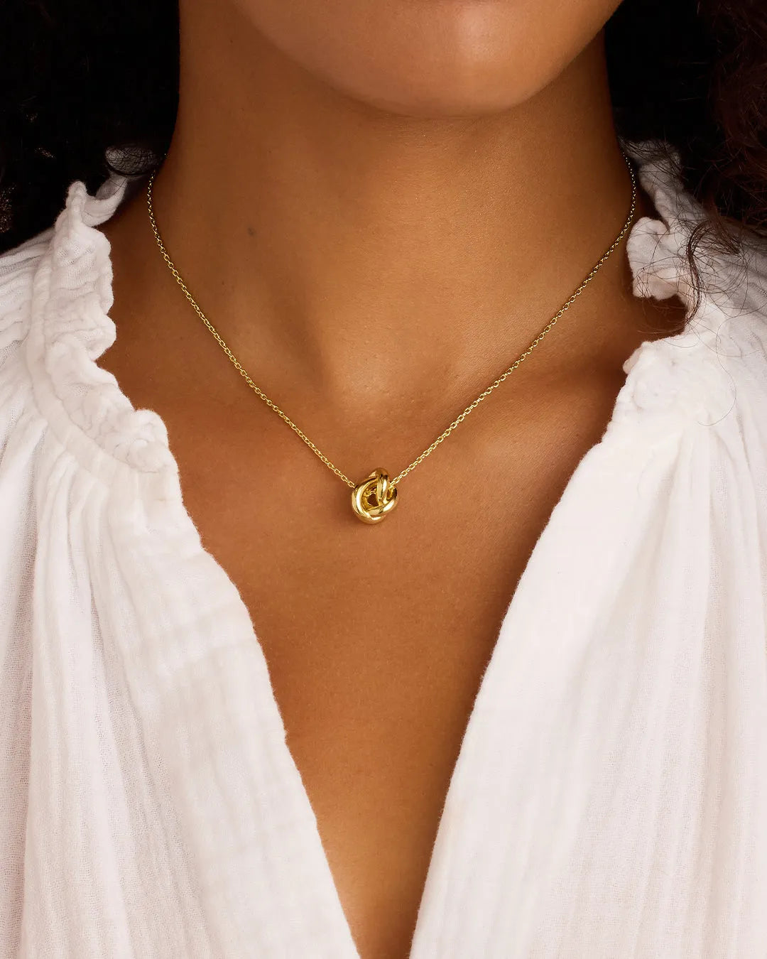 Infinity Knot Necklace in 18K Gold Plated