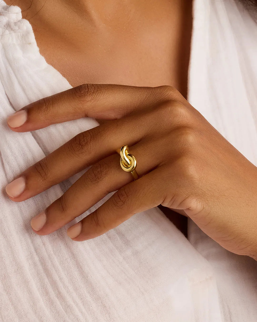 Infinity Knot Ring in 18K Gold Plated