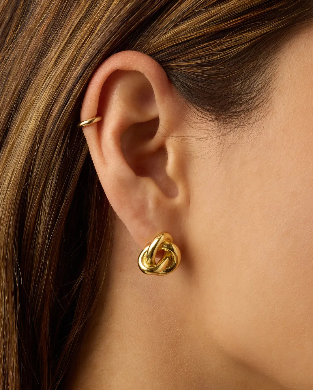 Infinity Knot Studs in 18K Gold Plated