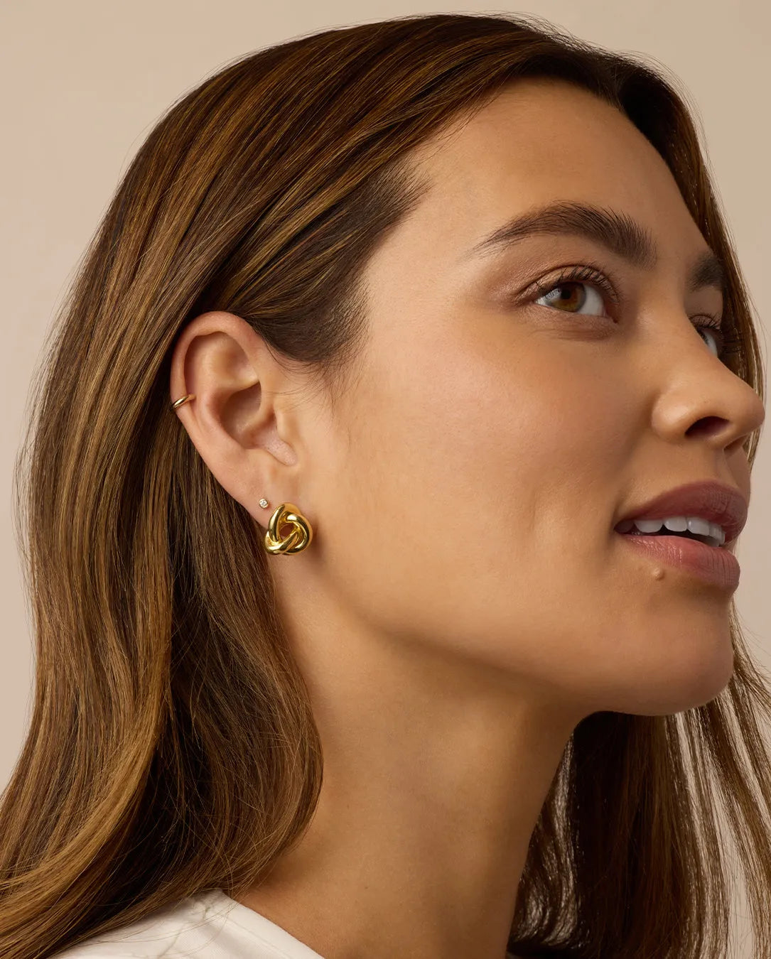Infinity Knot Studs in 18K Gold Plated