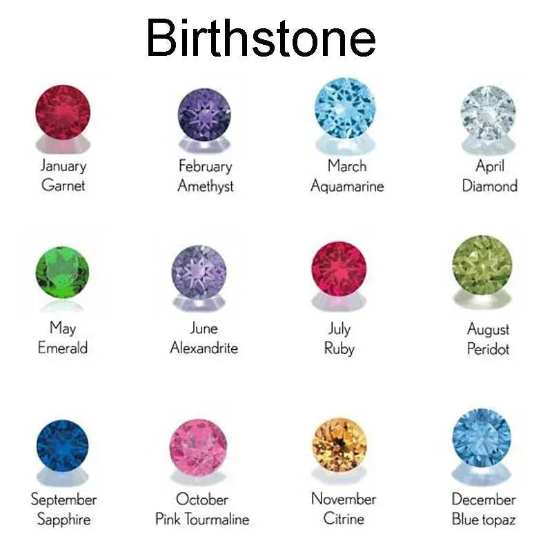 Initial Birthstone Paper Clip Chain Bracelet