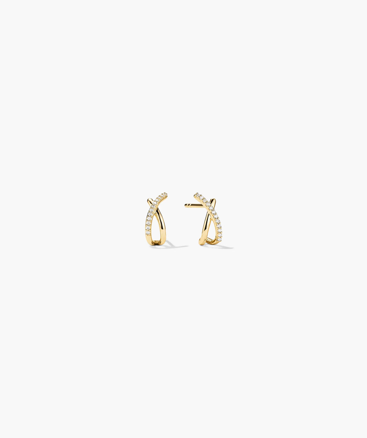 Interconnected X Pavé Diamond Studs
