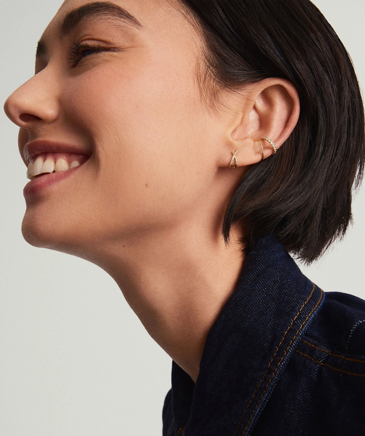 Interconnected X Pavé Diamond Studs