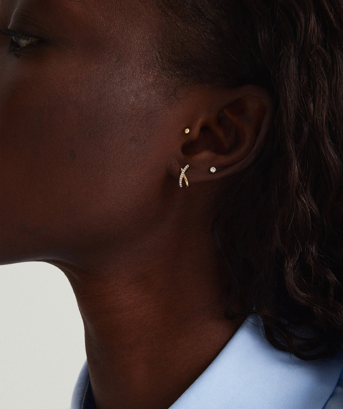 Interconnected X Pavé Diamond Studs