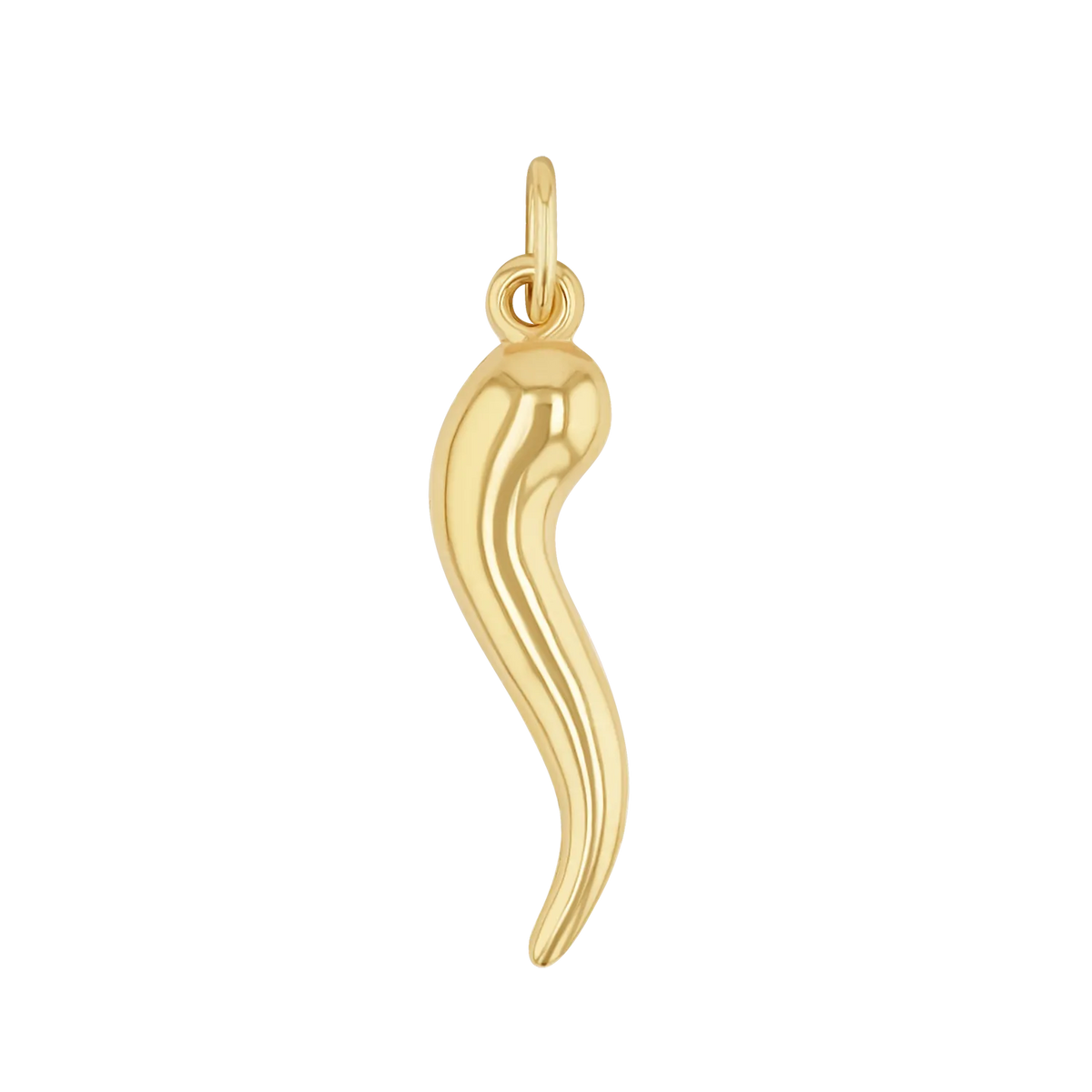 Italian Horn Charm in 14K Gold