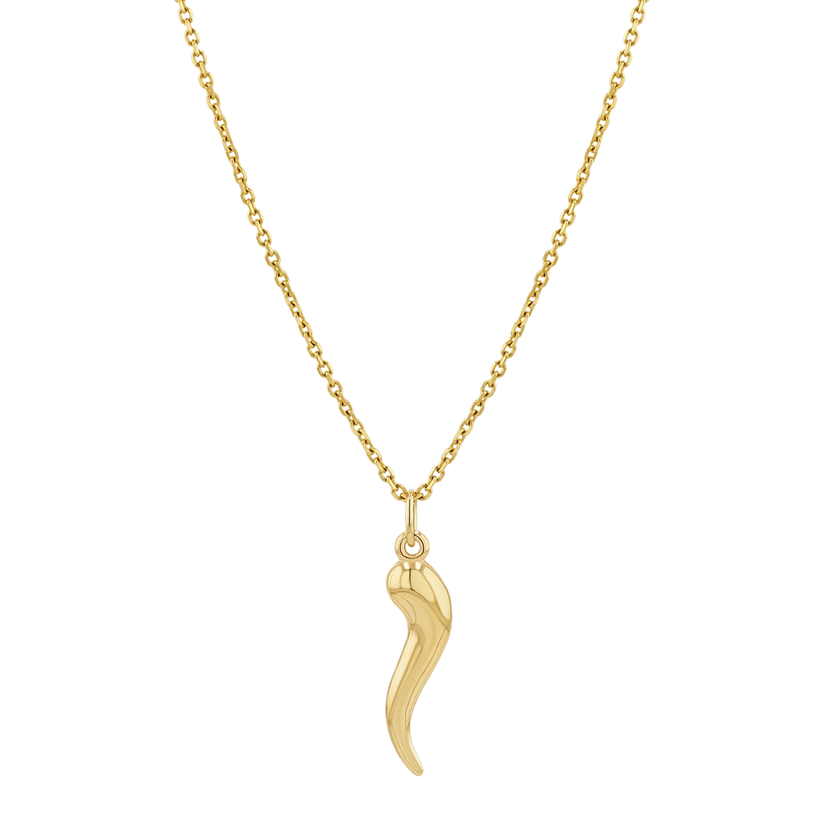 Italian Horn Charm in 14K Gold