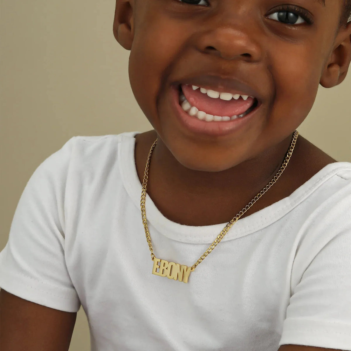 Kids' Block Name Cuban Chain Necklace