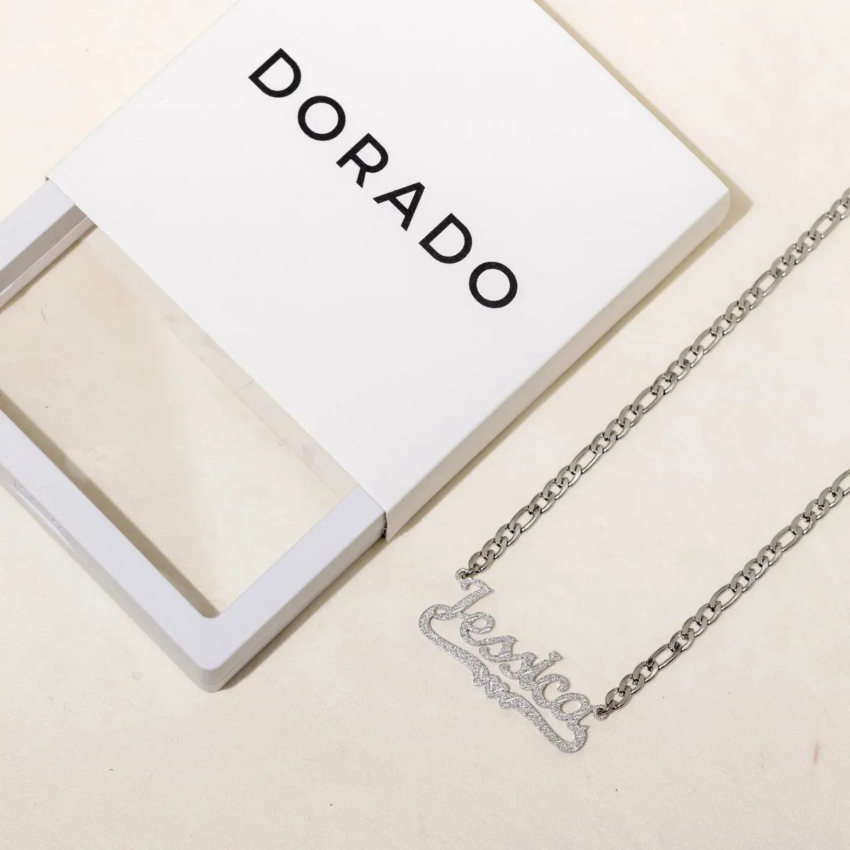 Kids Diamond Cut Heart Name Necklace