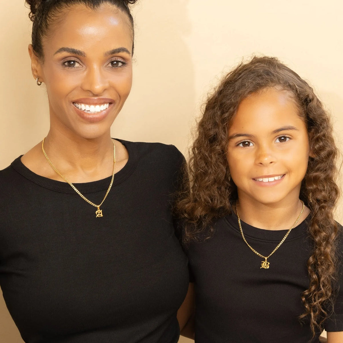 Kids Gothic Letter Cuban Chain Necklace