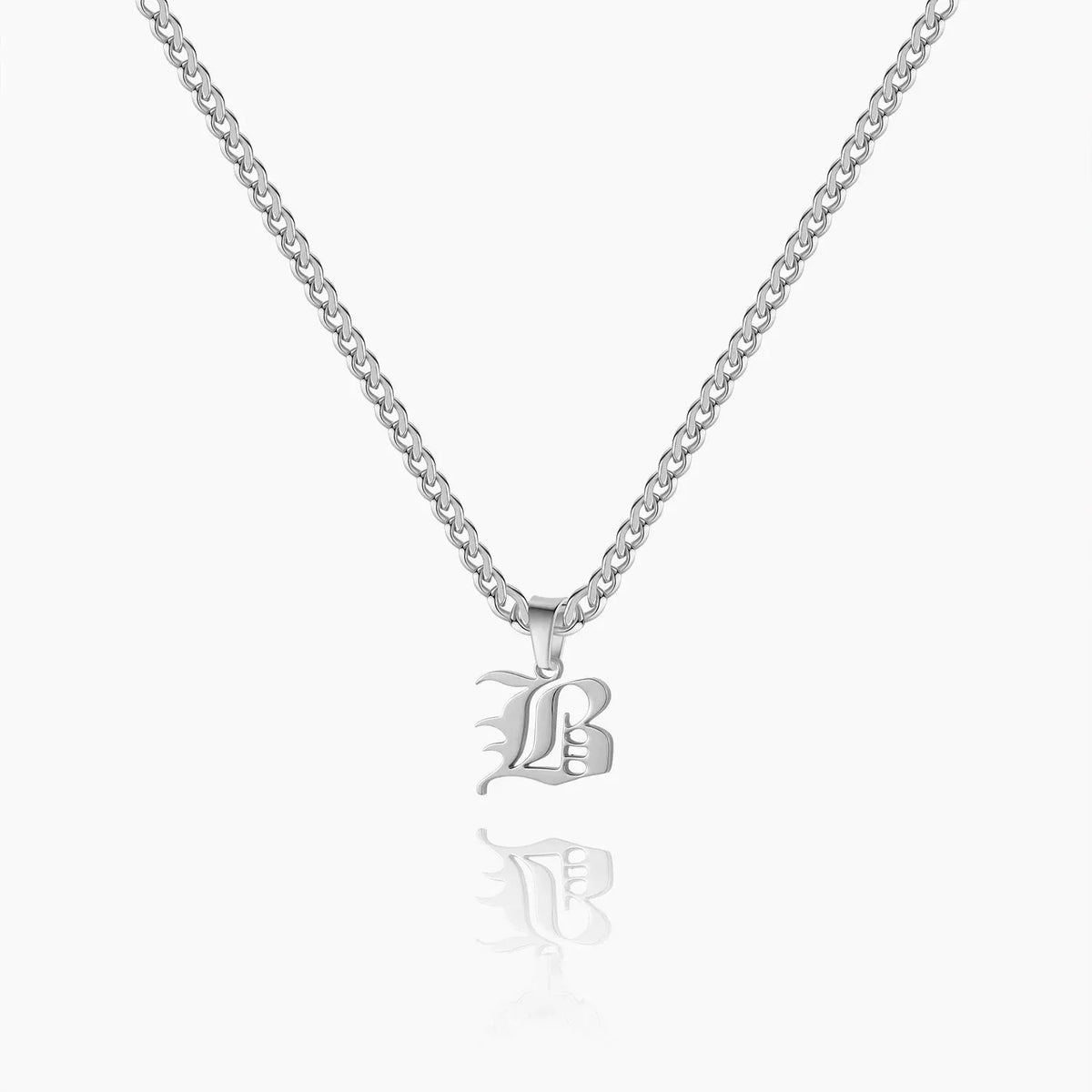 Kids Gothic Letter Cuban Chain Necklace