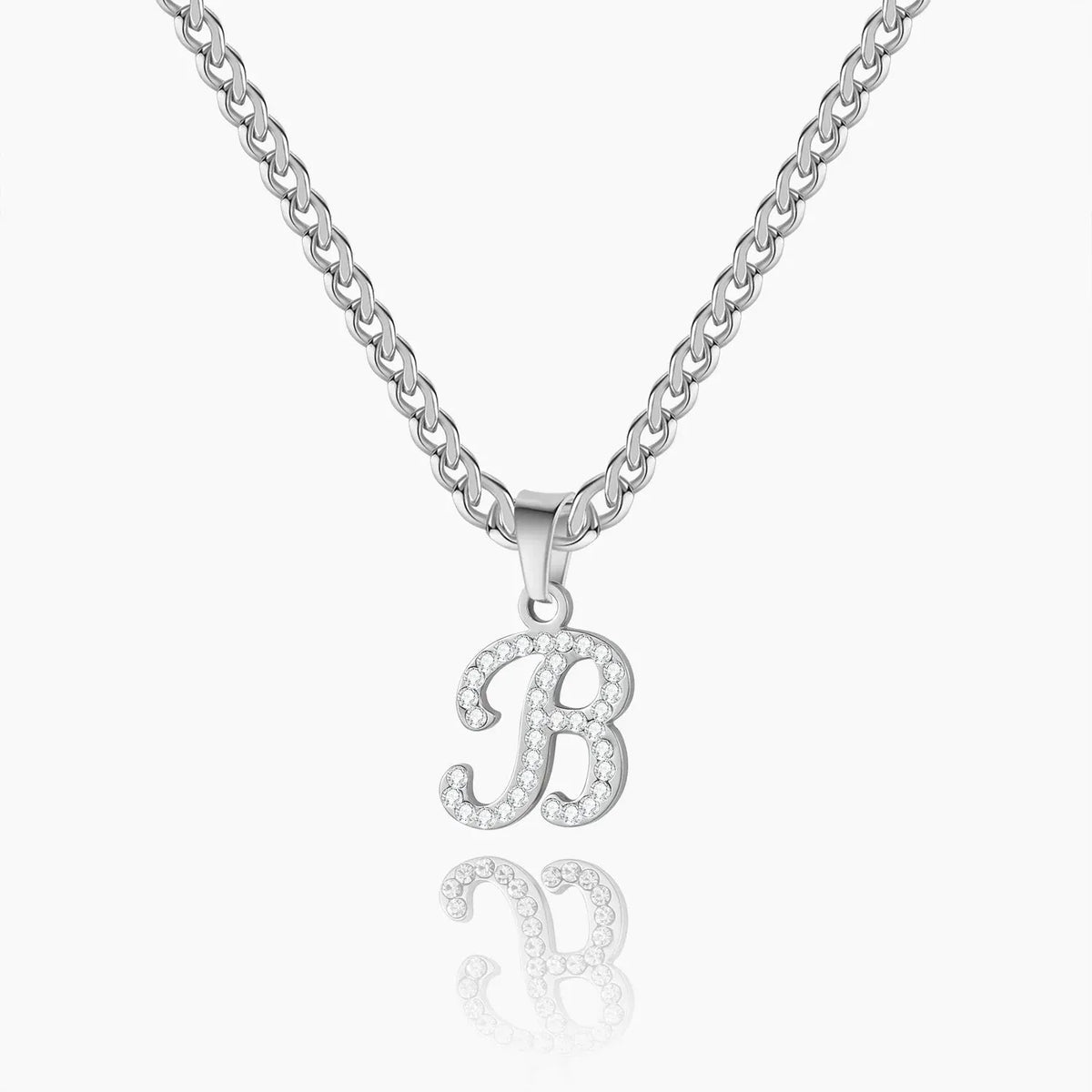Kids' Script Iced Letter Necklace