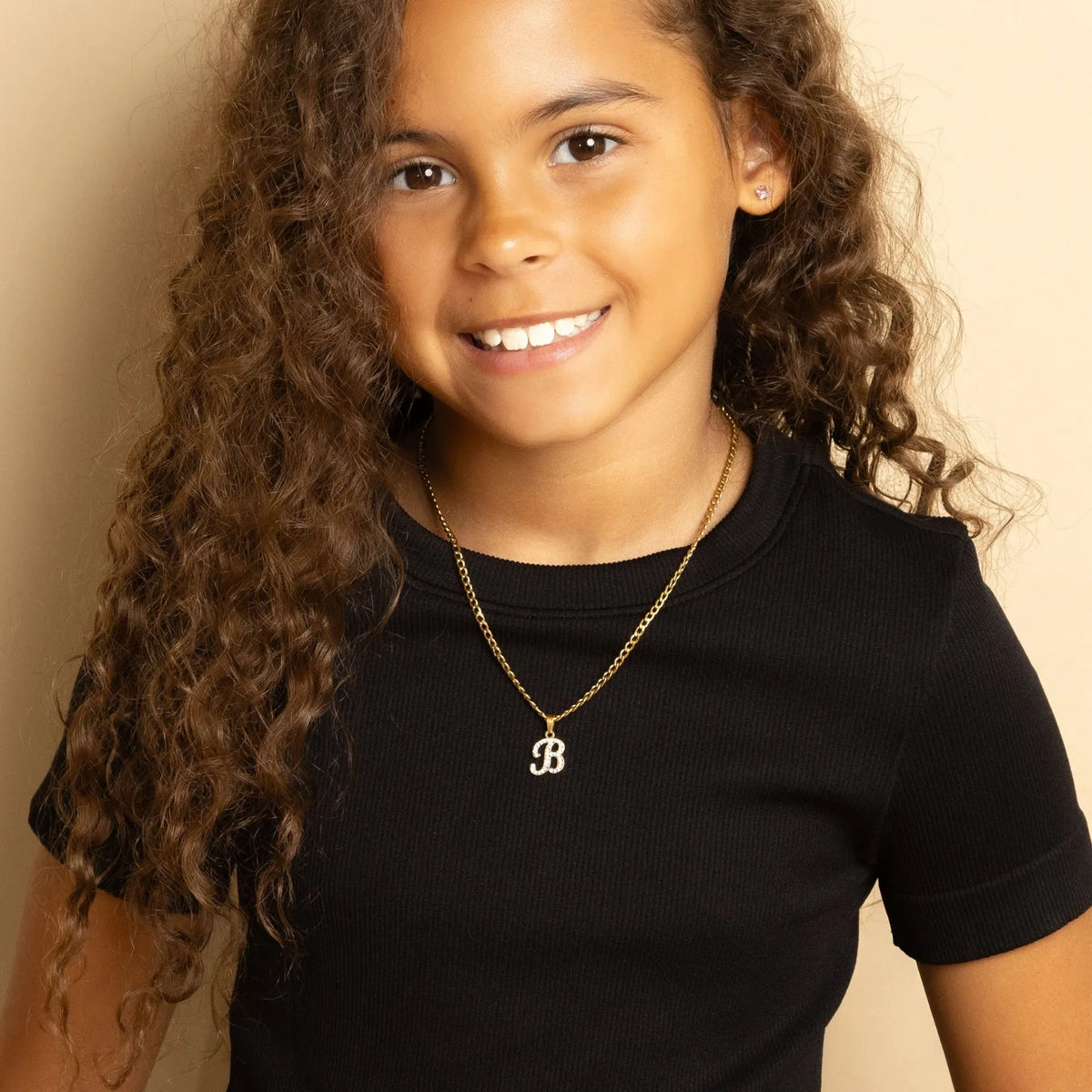 Kids' Script Iced Letter Necklace