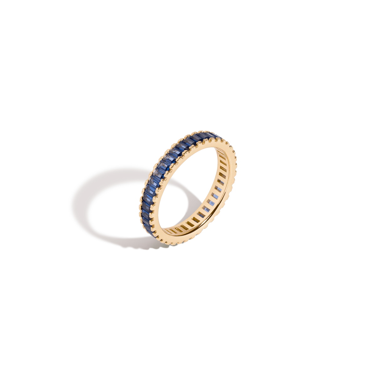 Lab Grown Blue Sapphire Baguette Eternity Ring