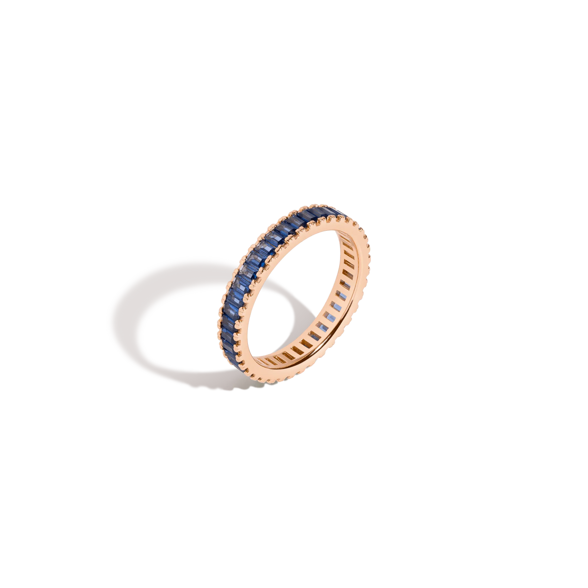 Lab Grown Blue Sapphire Baguette Eternity Ring