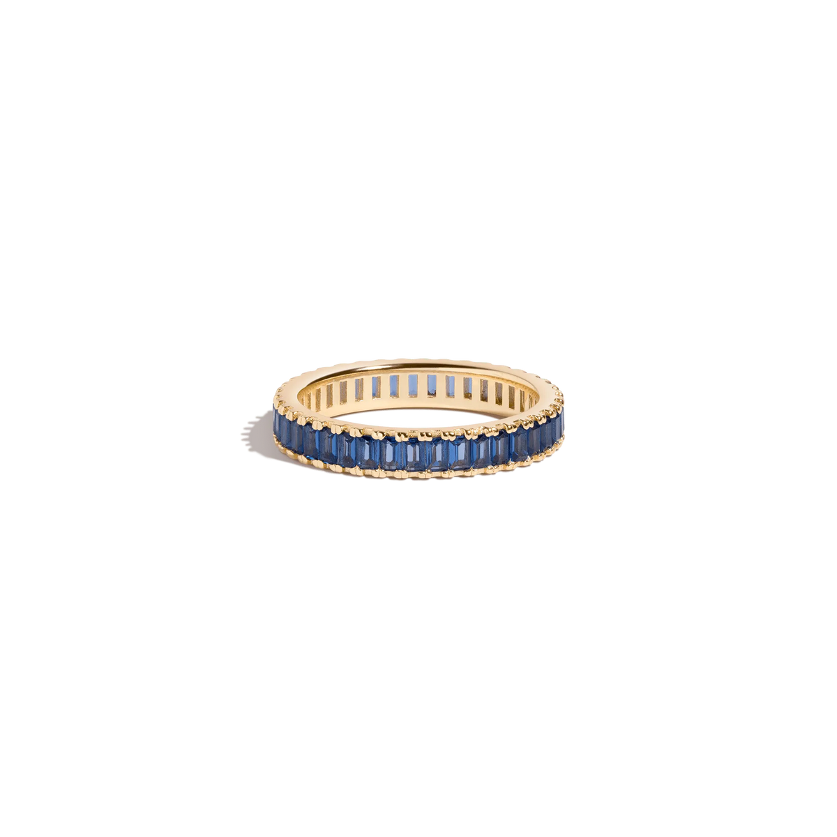 Lab Grown Blue Sapphire Baguette Eternity Ring