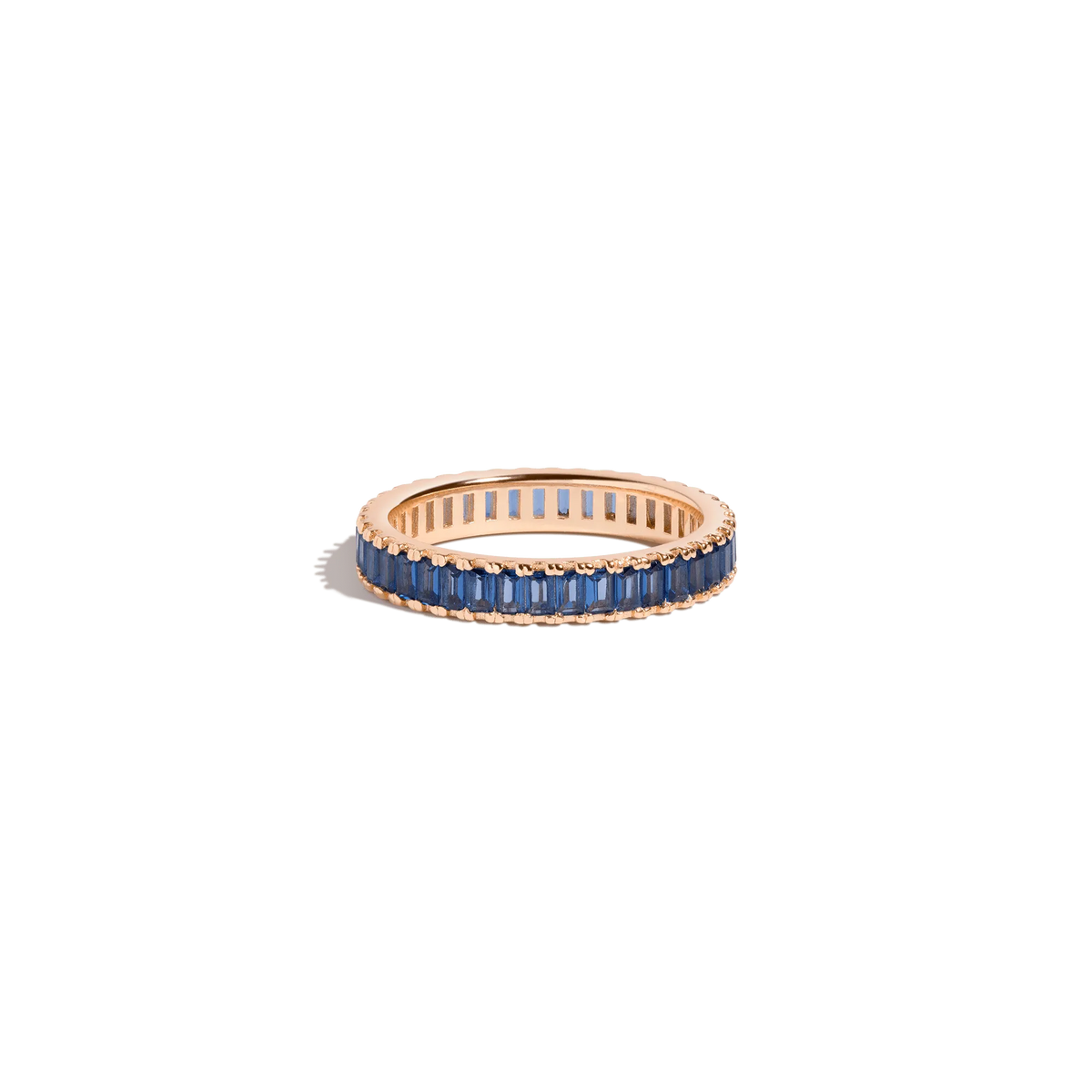 Lab Grown Blue Sapphire Baguette Eternity Ring
