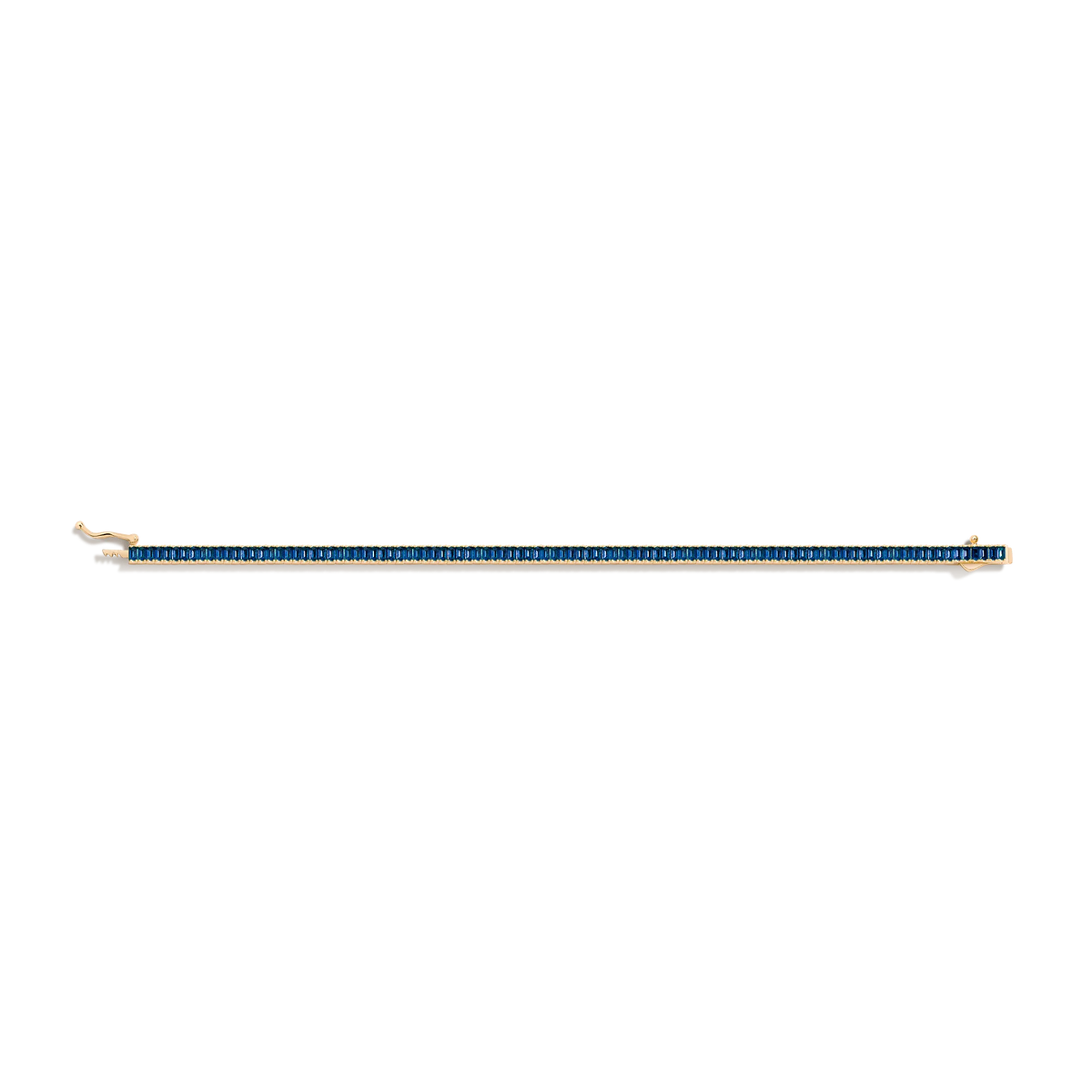 Lab Grown Blue Sapphire Baguette Tennis Bracelet