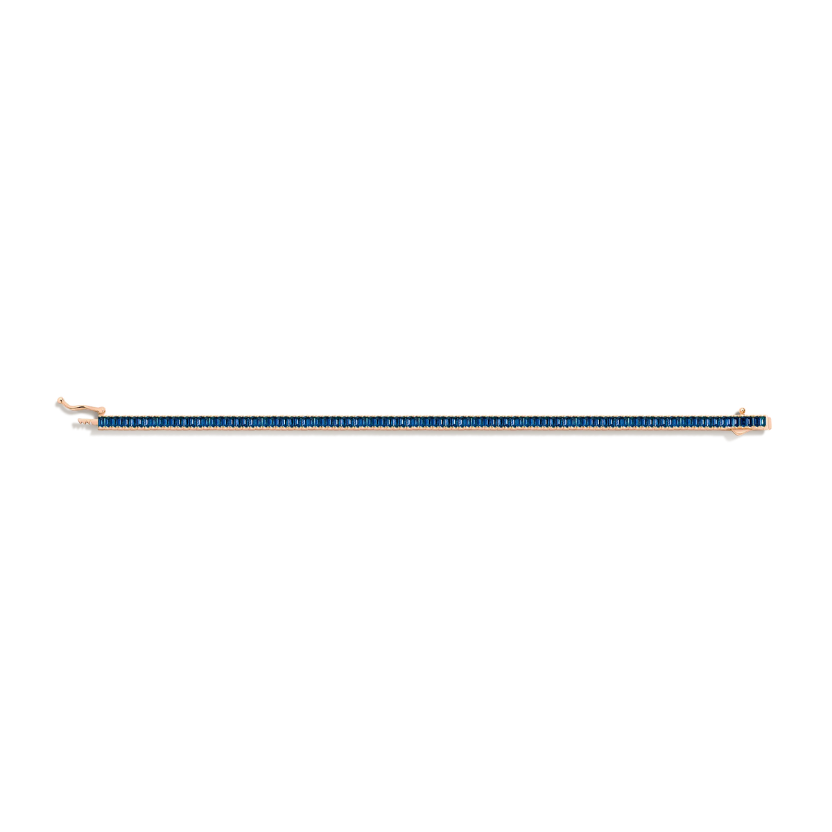 Lab Grown Blue Sapphire Baguette Tennis Bracelet