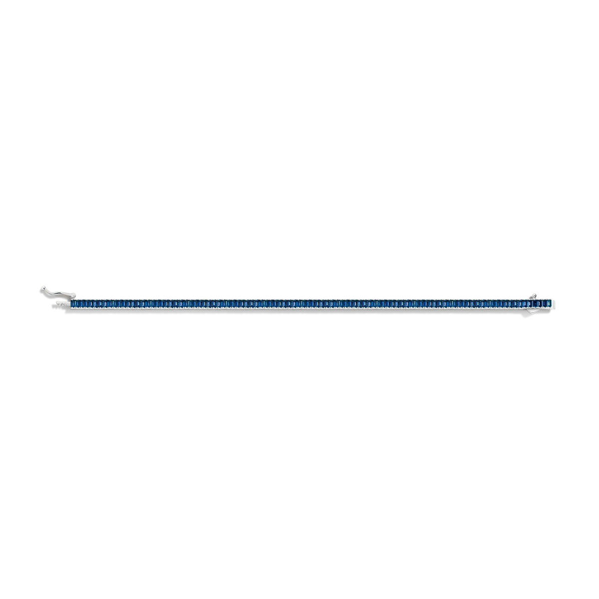 Lab Grown Blue Sapphire Baguette Tennis Bracelet
