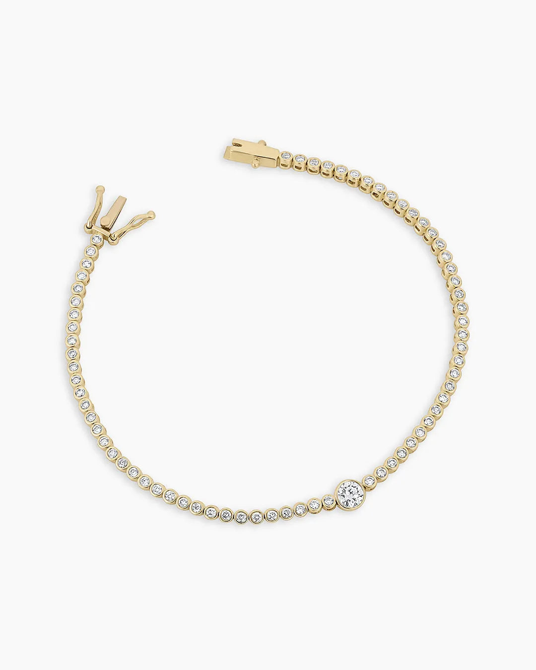 Lab Grown Diamond Circle Tennis Bracelet in 14K Gold