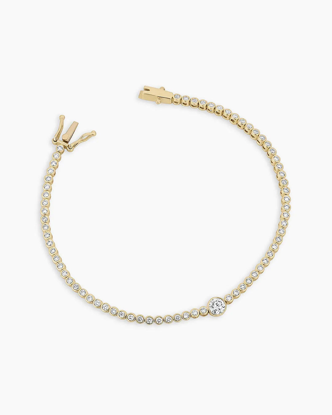 Lab Grown Diamond Circle Tennis Bracelet in 14K Gold