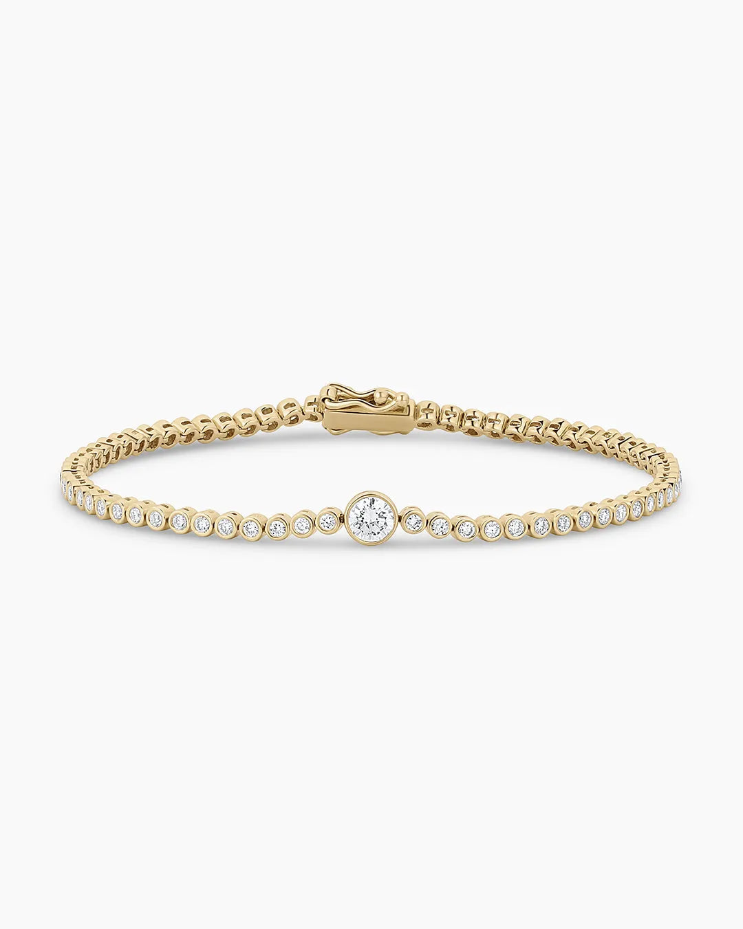 Lab Grown Diamond Circle Tennis Bracelet in 14K Gold