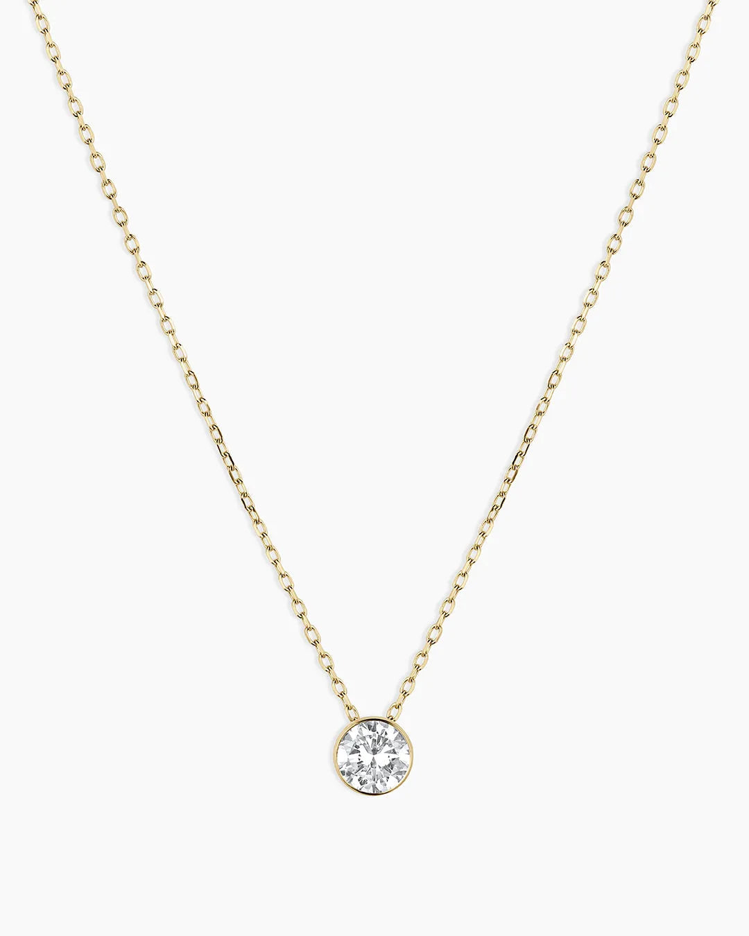 Lab Grown Diamond Halo Necklace in 14K Solid Gold
