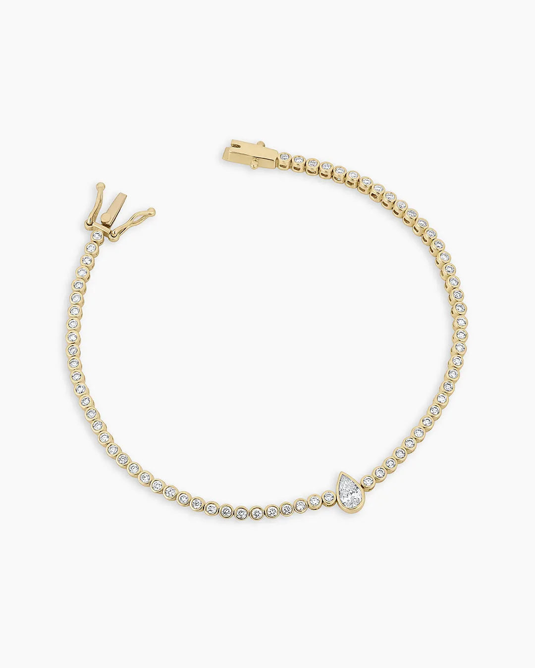 Lab Grown Diamond Pear Tennis Bracelet in 14K Gold
