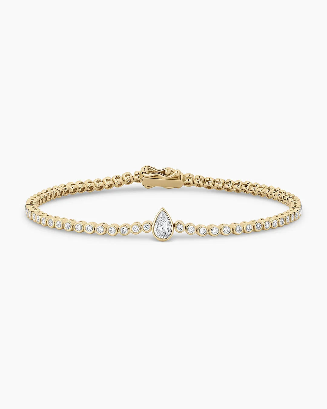 Lab Grown Diamond Pear Tennis Bracelet in 14K Gold