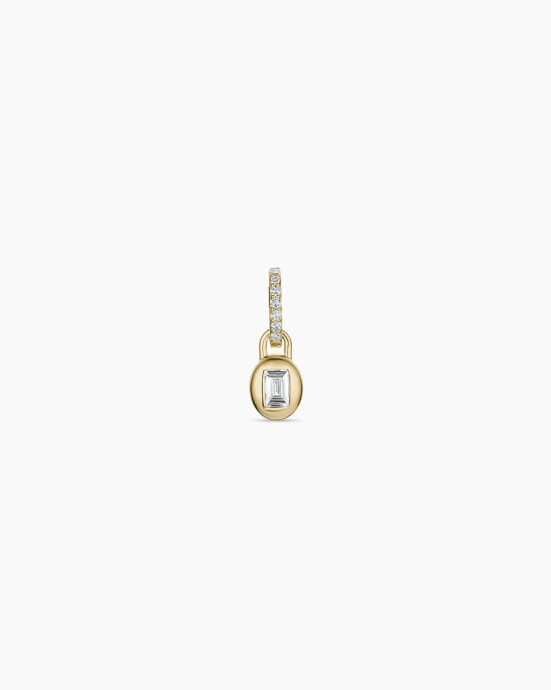 Lab Grown Diamond Petite Oval Charm in 14K Gold