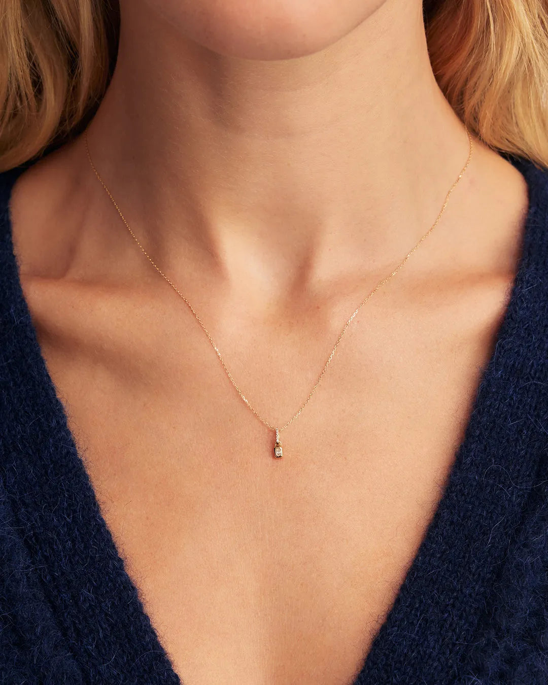 Lab Grown Diamond Petite Tag Charm in 14K Solid Gold