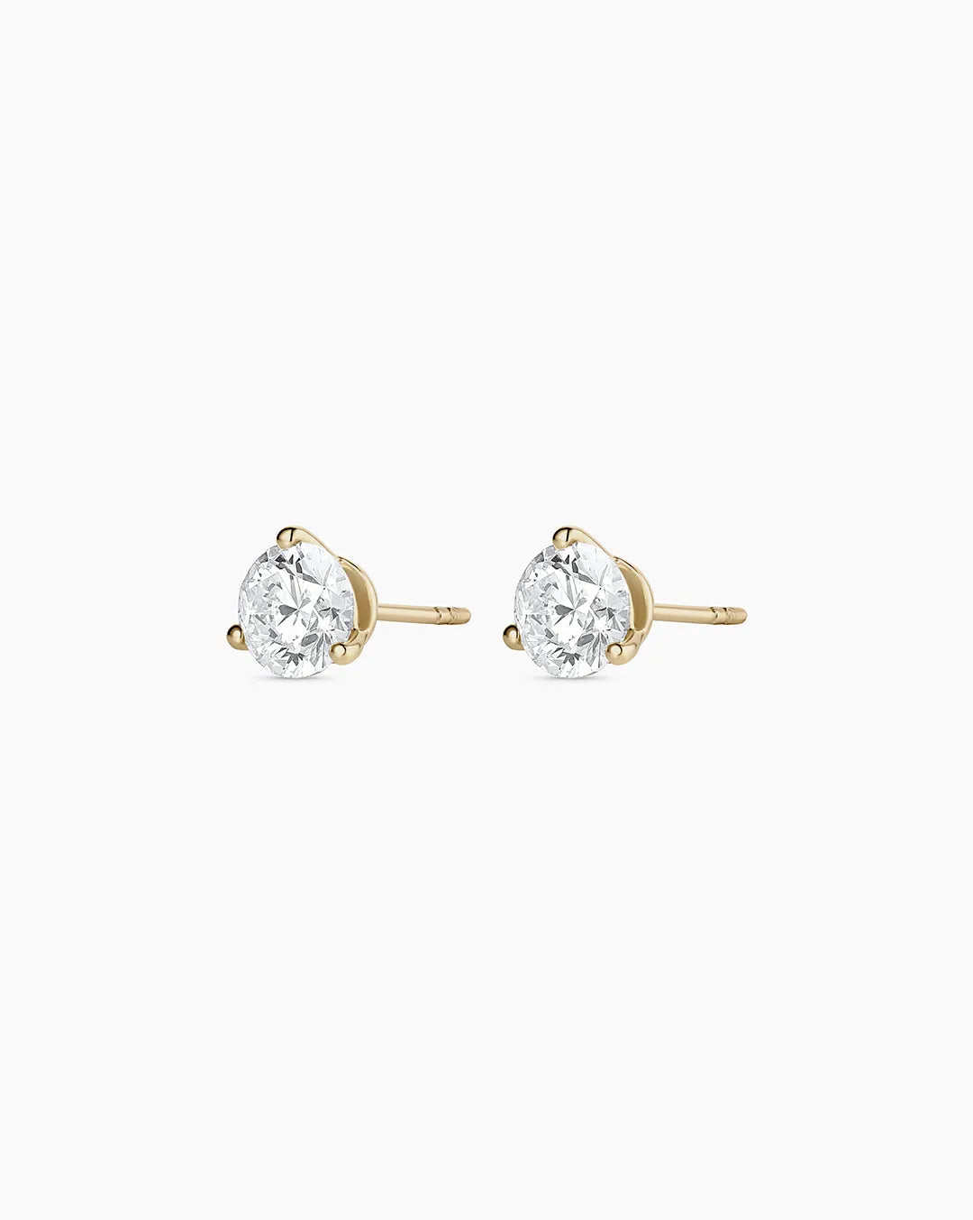 Lab Grown Diamond Solitaire Studs in 14K Gold