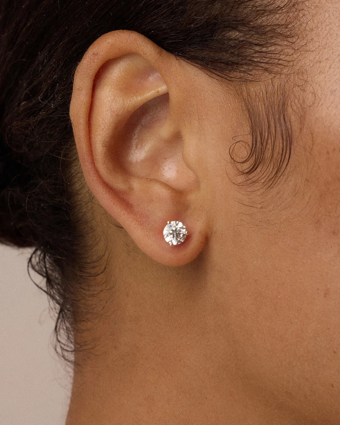 Lab Grown Diamond Solitaire Studs in 14K Gold