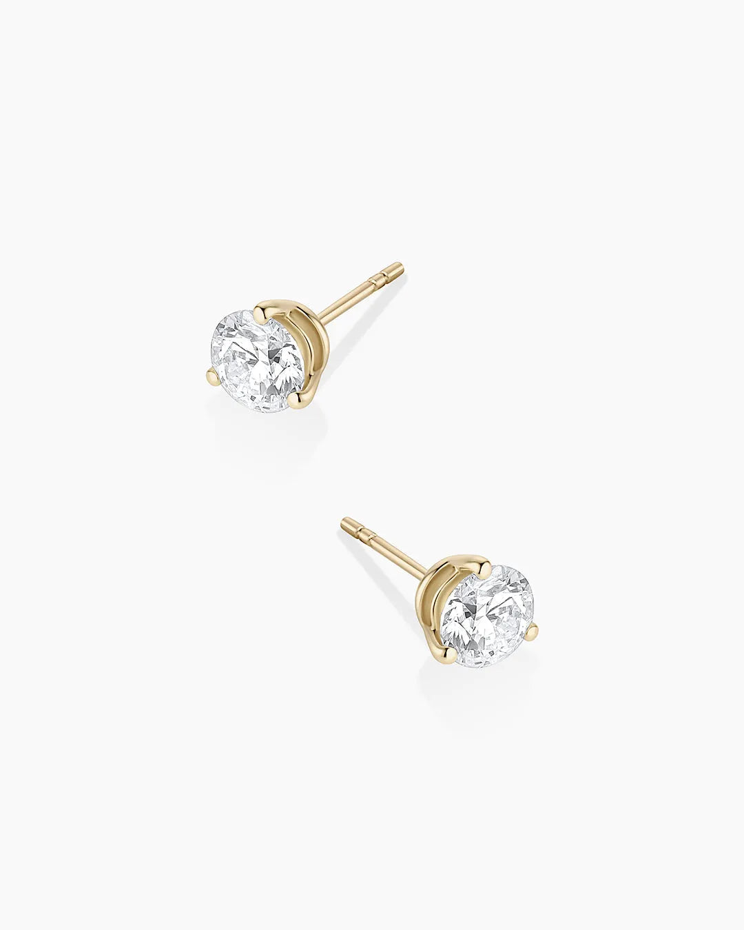 Lab Grown Diamond Solitaire Studs in 14K Gold