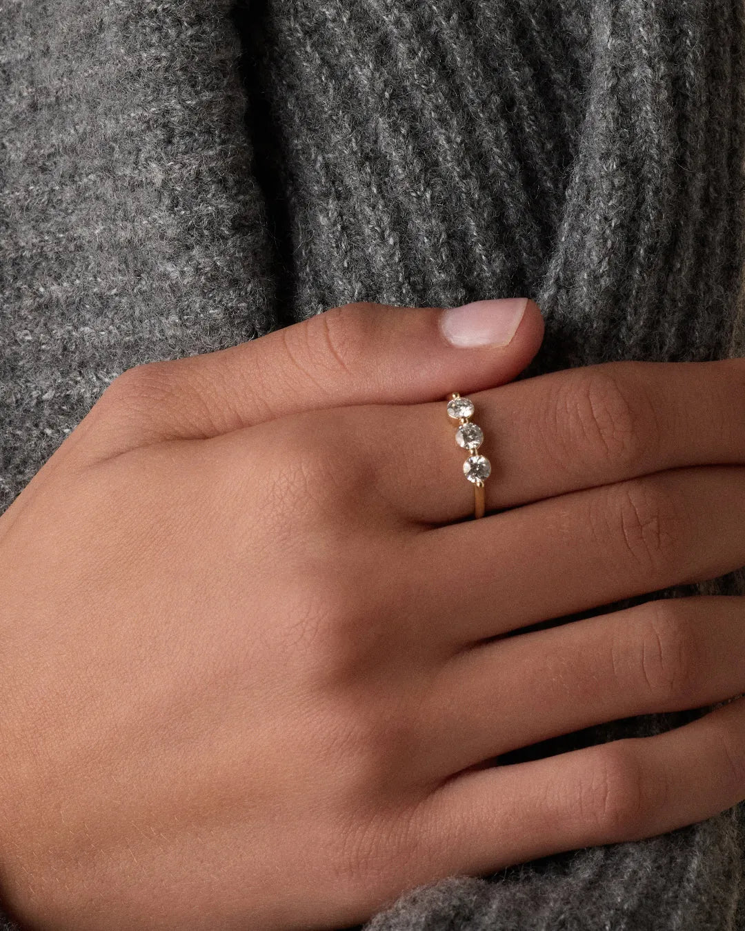 Lab Grown Diamond Trio Ring in 14K Gold