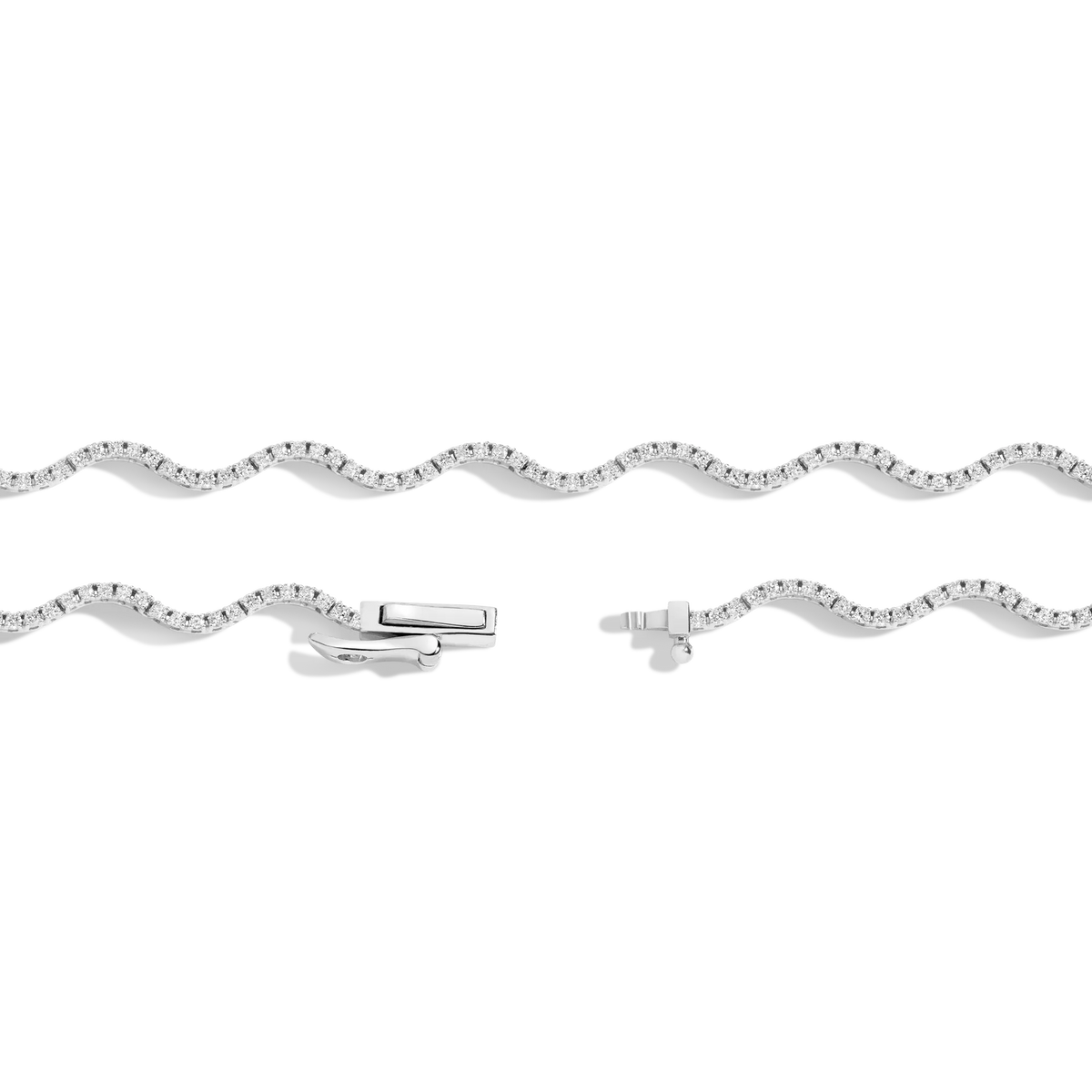 Lab Grown Diamond Wave Tennis Necklace