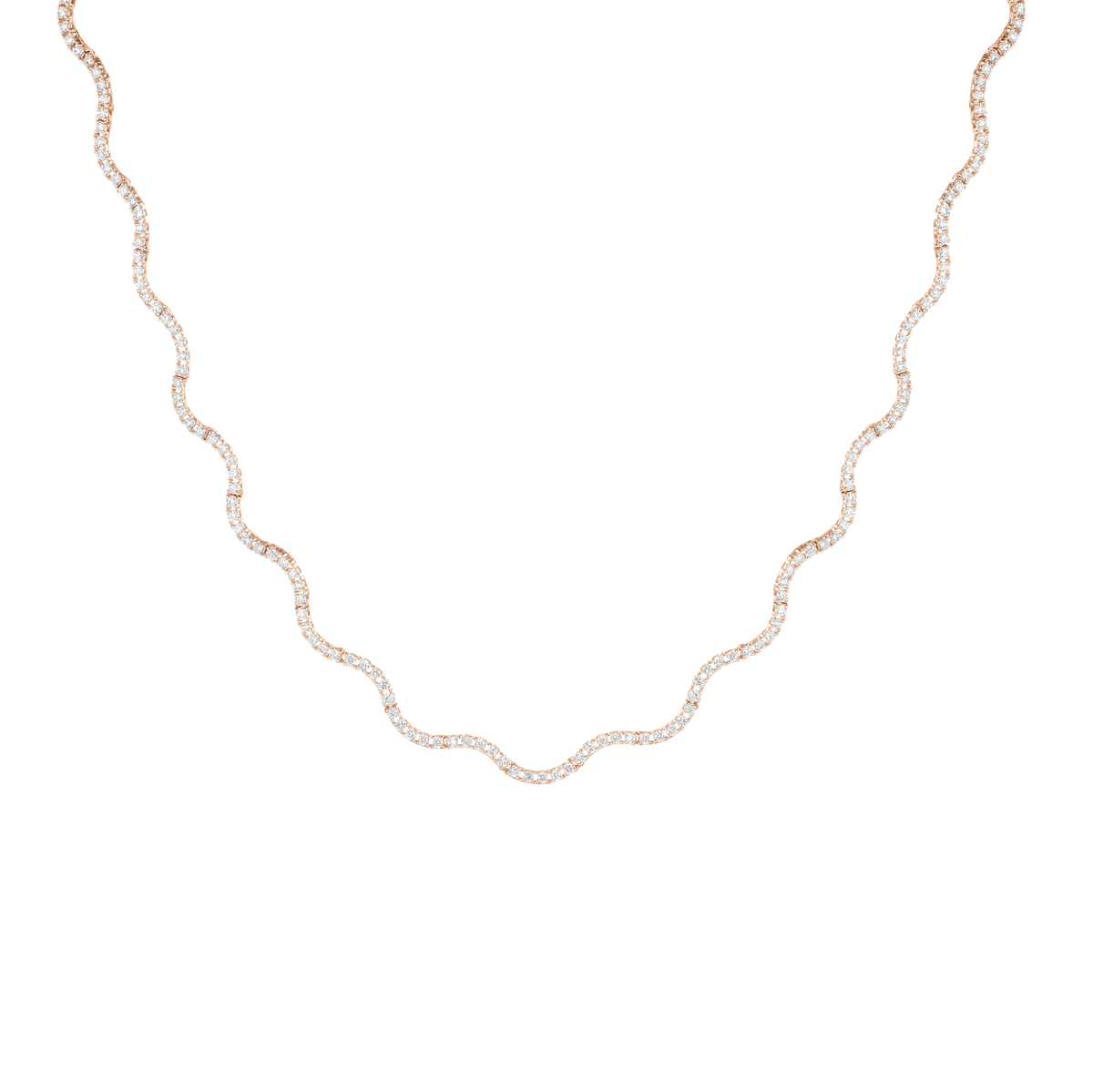 Lab Grown Diamond Wave Tennis Necklace