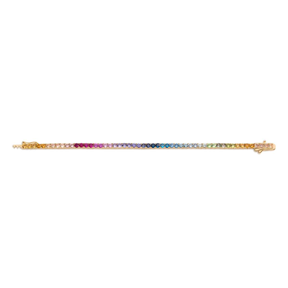 Lab Grown Gemstone Ombré Rainbow Tennis Bracelet