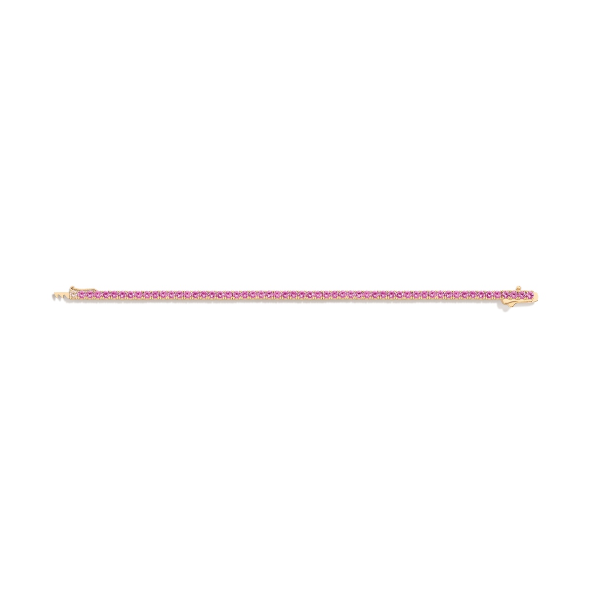Lab Grown Pink Sapphire Tennis Bracelet