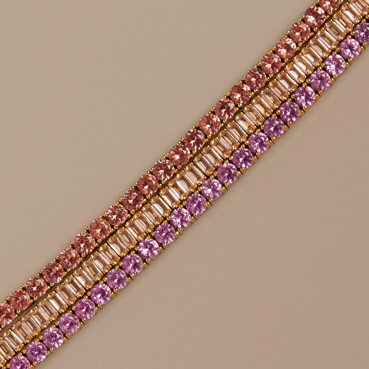 Lab Grown Pink Sapphire Tennis Bracelet