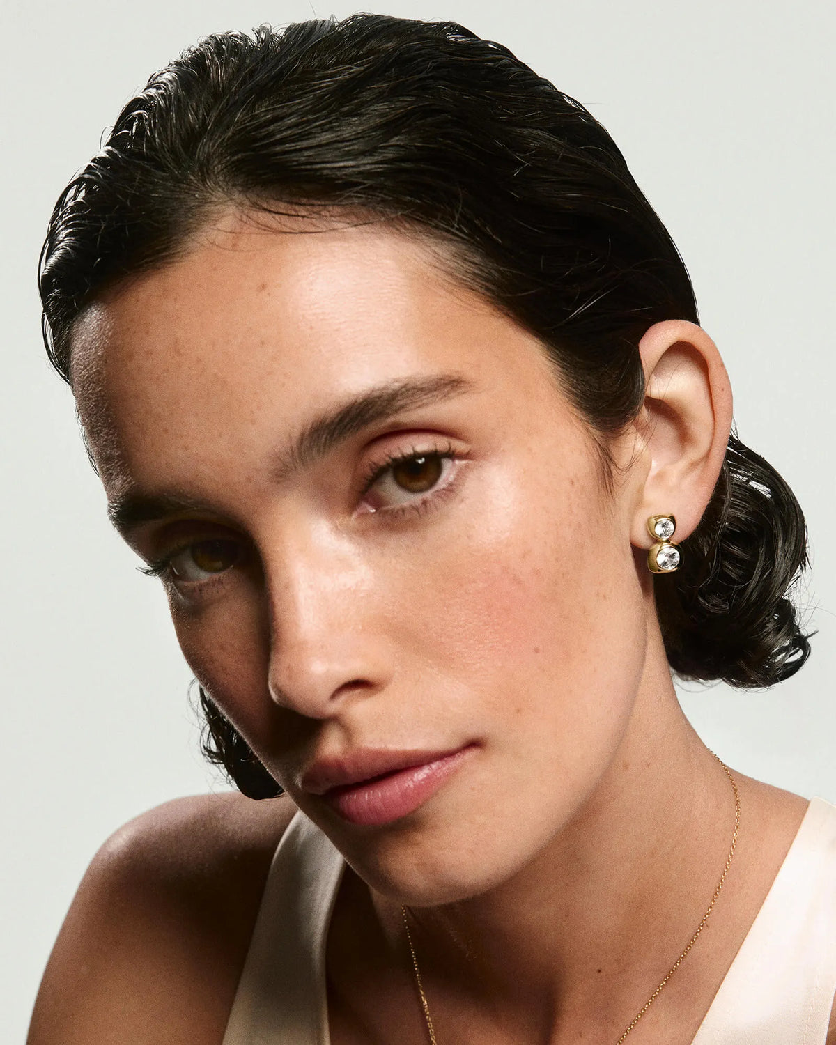 Lab Grown Sapphire Drop Stud Earrings