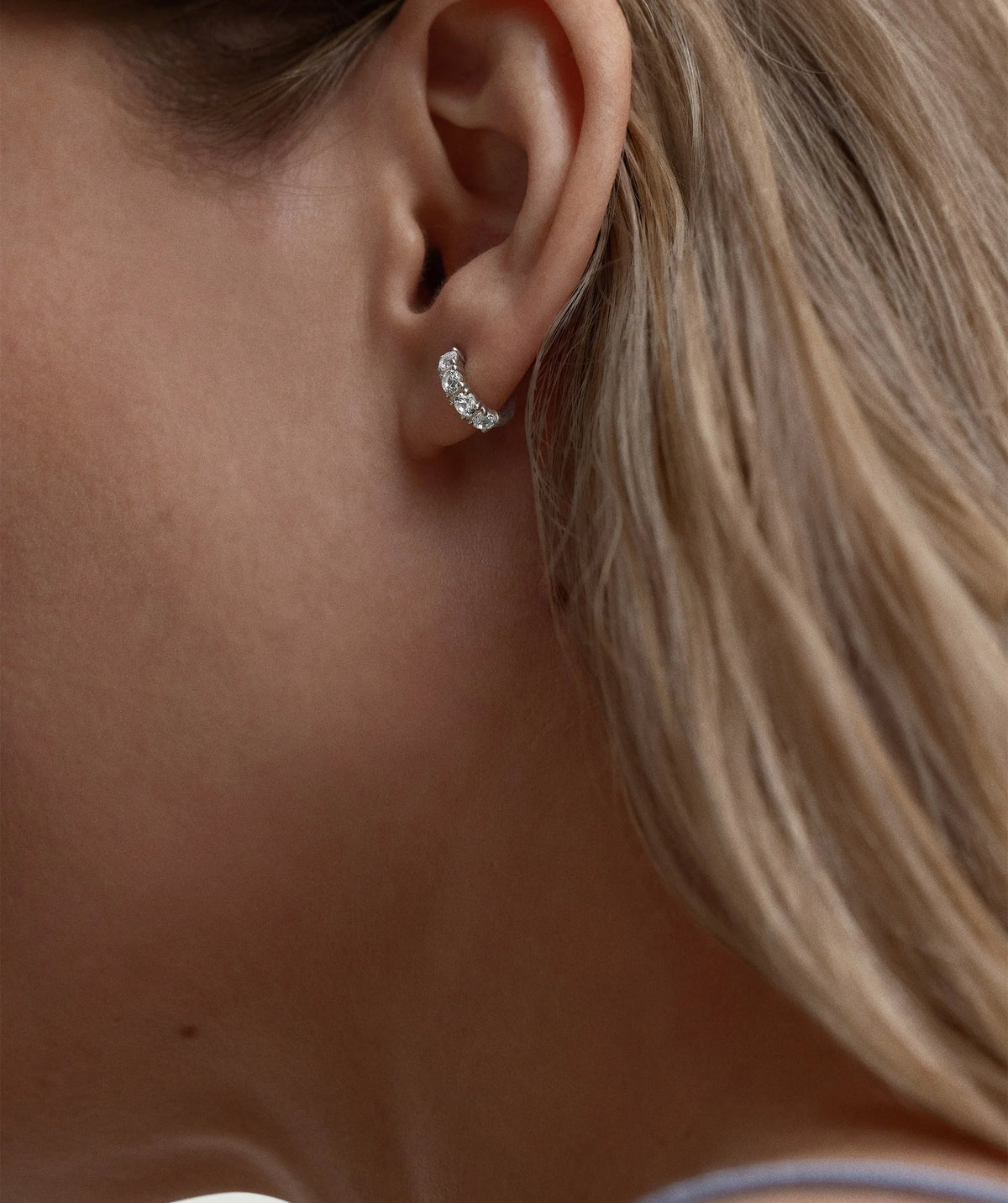 Lab Grown Sapphire Huggie Earrings