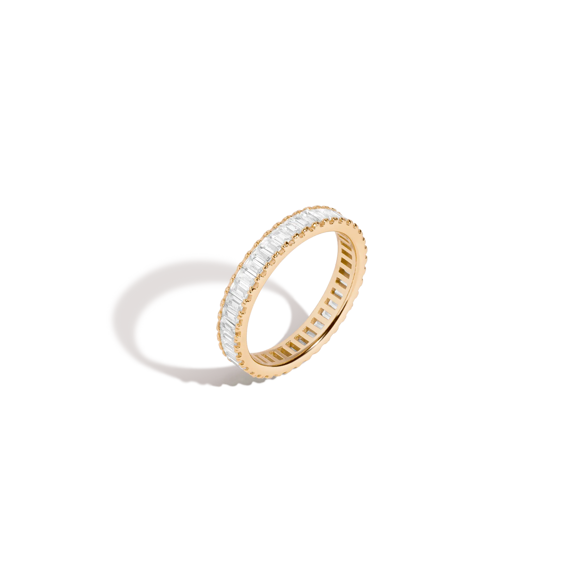 Lab Grown White Sapphire Baguette Eternity Ring