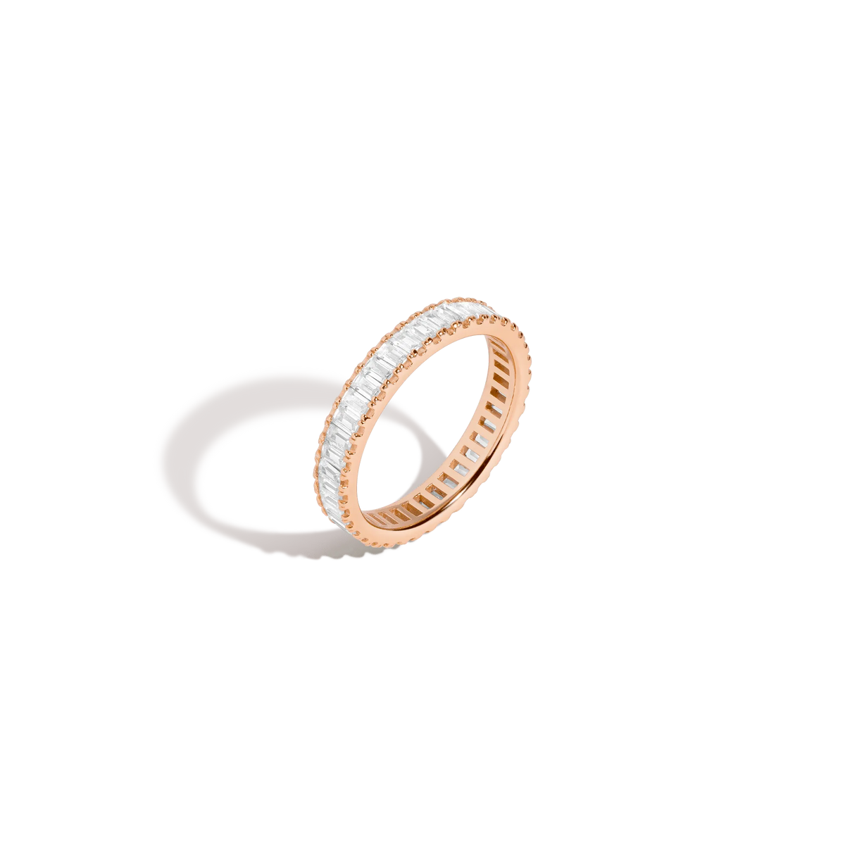 Lab Grown White Sapphire Baguette Eternity Ring