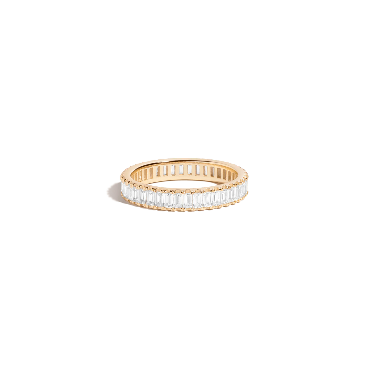 Lab Grown White Sapphire Baguette Eternity Ring