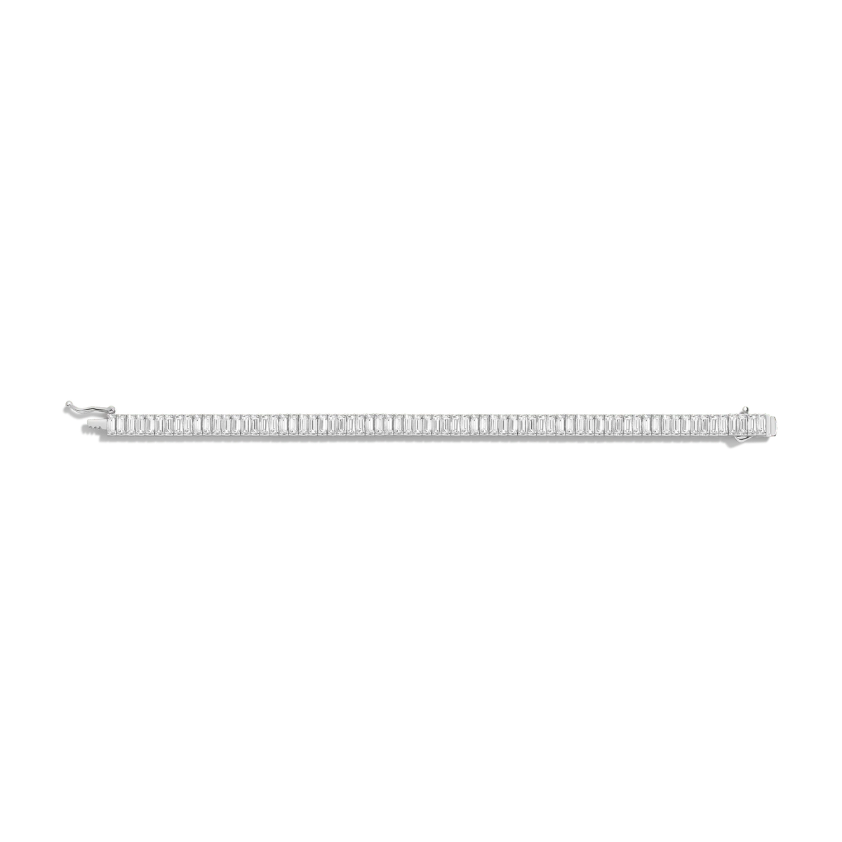 Lab Grown White Sapphire Baguette Tennis Bracelet